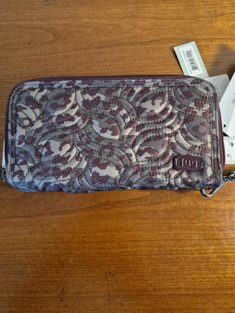 NWT Lug Splits XL Compact RFID Wallet - Burgundy Leopard Print